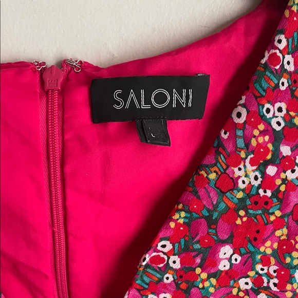 SALONI Collette Silk Floral Mini Puff Sleeve Dress - Picture 5 of 14